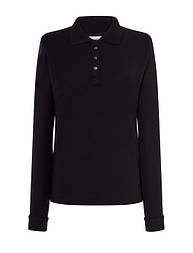 Чорна сорочка поло з довгим рукавом жіноча. Одяг для барменів і офіціантів