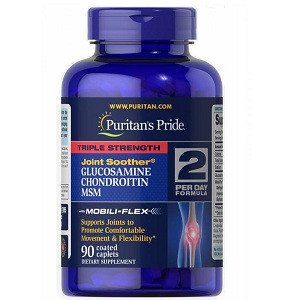 Для суглобів і зв'язок Puritan's Pride Triple Strength Glucosamine Chondroitin MSM (90 капсул.)