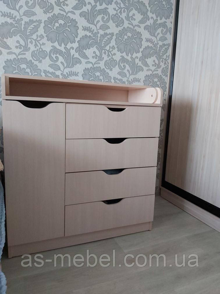 Комод сповивальний 4+1 софт дуб молочний, фото 1