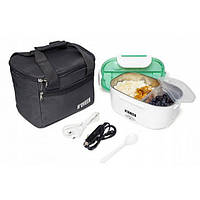 Ланч-бокс з підігрівом від 230В та 12В з термосумкою Noveen LB420 (білий з м'ятним)