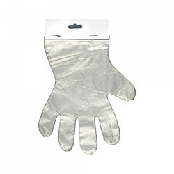 Поліетиленові одноразові рукавички на картоні 100 шт відривні