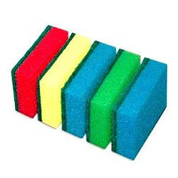 Губка для посуду 5шт поролонова кухонні мочалка господарська для миття посуду