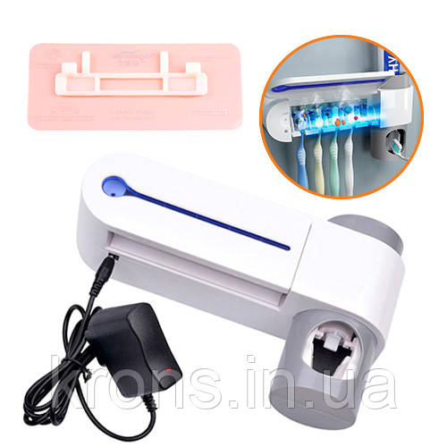 Стерилізатор для зубних щіток УФ, з дозатором зубної пасти, 220В, фото 1