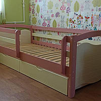 Односпальная кровать "Тахта" - Фабертино бело-розовая, массив ольхи