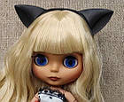 Вушка на обручі для ляльки Блайз вушка лисички чорні, фото 5