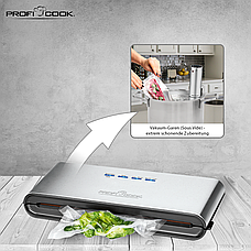 Вакууматор вакуумний пакувальник для продуктів Profi Cook PC-VK 1080 Німеччина, фото 4