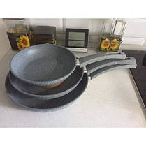 Набір сковорідок мармурове покриття A-Plus 1741 3 шт Grey (N014594), фото 2