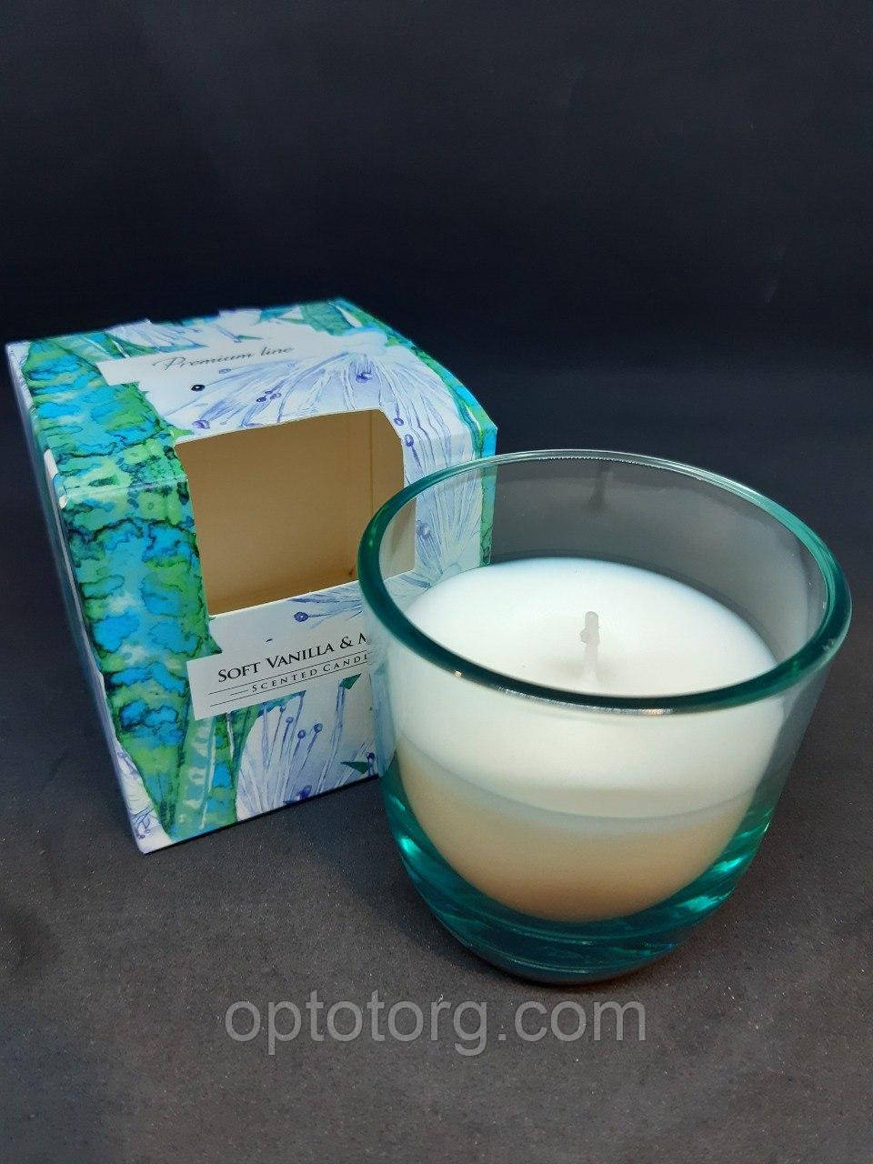 Свічки ароматизовані в склянці Bispol Польща Soft Vanilla and Musk