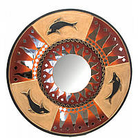 Зеркало декоративное ShamanShop мозаичное "Дельфины" (d-50 cм)