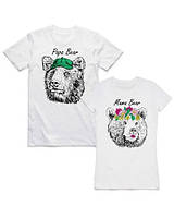 Парні футболки з принтом "Papa Bear - Mama Bear" Push IT