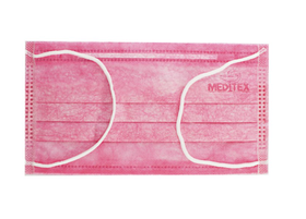 Маска рожева медична Meditex тришарова 50 шт.