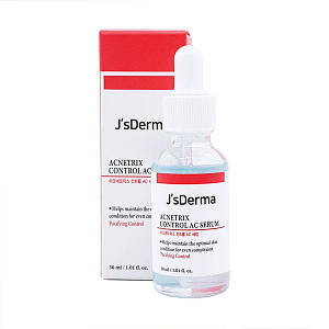 Сироватка для проблемної шкіри з цинком і ніацинамидом JsDERMA acnetrix Control AC Serum, 30 мл