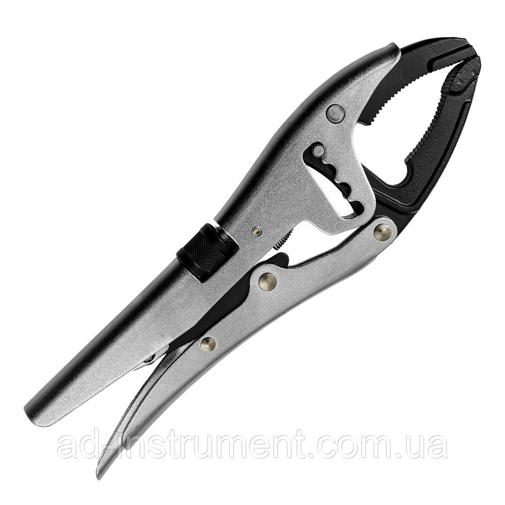 Кліщі затискні з фіксатором вигнуті 10" JBM 53676