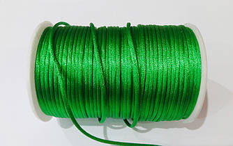 Шнур атласний корсетний 2,5 мм зелений