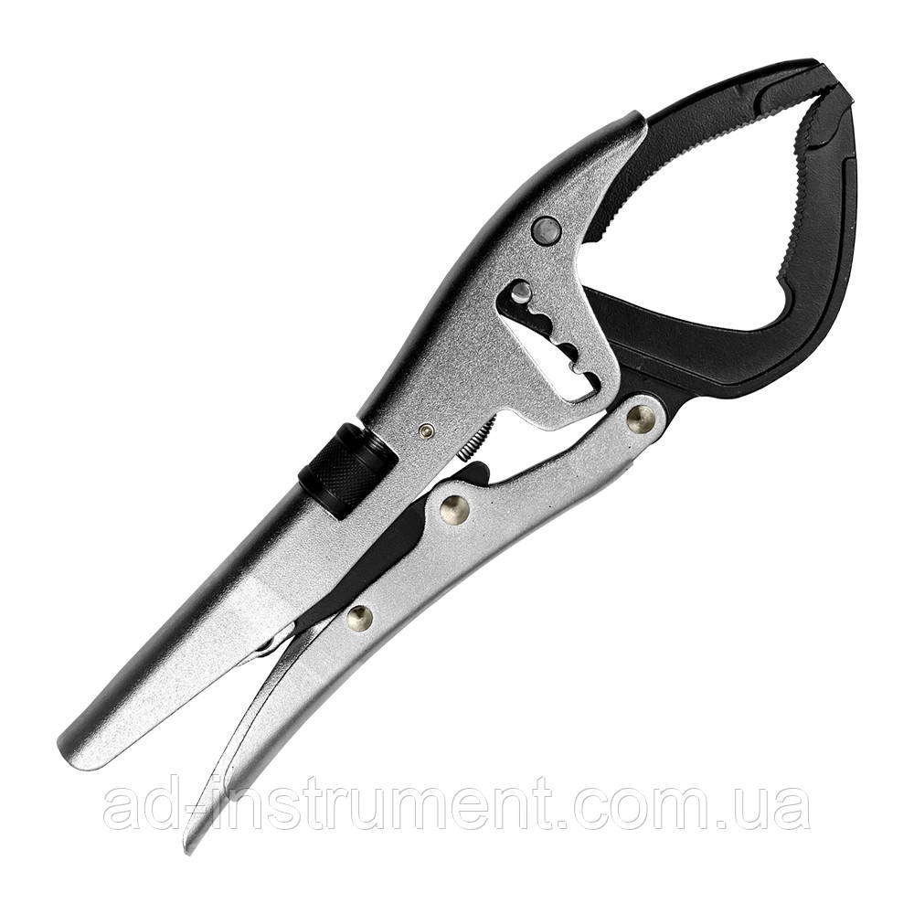 Кліщі затискні з фіксатором вигнуті довгі 10" JBM 53678