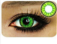 Яркие зеленые линзы. Цветные контактные линзы. Зеленые линзы с черным ободком. Салатовые линзы. Цветные линзы