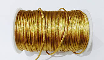 Шнур атласний корсетний 2,5 мм темне золото