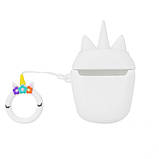 Чохол для навушників AirPods 1/2 Єдиноріг білий, фото 4