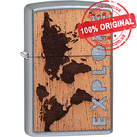 Зажигалка Zippo Woodchuck Mahogany Explorer Emblem Street Chrome 49171