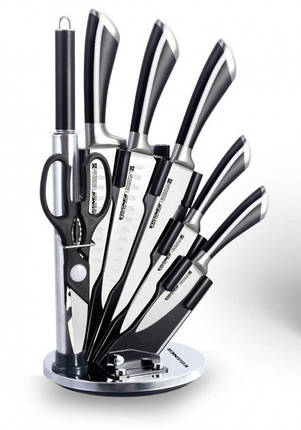 На підставці набір ножів Vissner VS 37801 зручні ножі стильний дизайн для кухні, фото 2