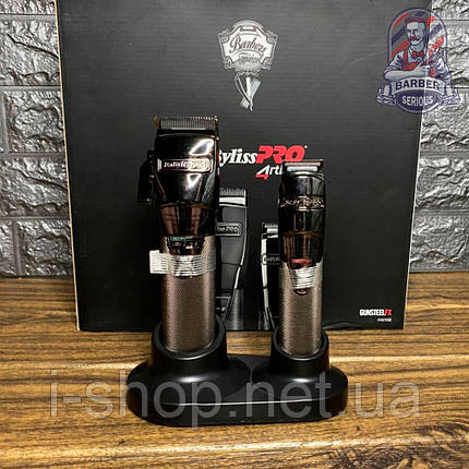 Набір машинка для стрижки і тріммер BaByliss PRO FX8705E Gunsteel FX Grooming Set, фото 1