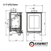 Чавунна піч KawMet S 17 (P 5) Dekor Premium з вторинним допалюванням (підведення повітря зовні), фото 4