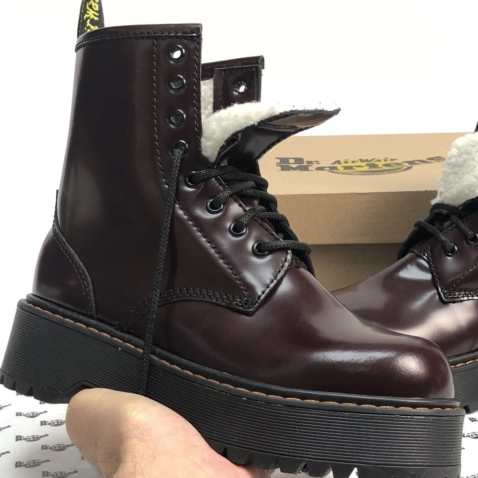 Черевики зимові жіночі Dr. Martens Platform JADON теплі бордові З ХУТРОМ 36-40р. Фото в живу. Топ топ, фото 1