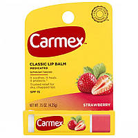 Carmex бальзам для губ "Полуниця" в стіку Moisturizing Lip Balm Strawberry stick SPF 15