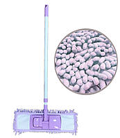 Швабра с телескопической ручкой и насадкой 90-130 см сиреневая