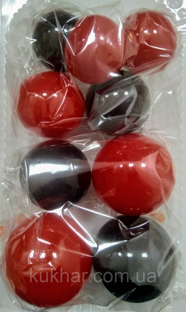 Желатинові кульки для прикрашання торту Червоно/Чорні (9шт), фото 1