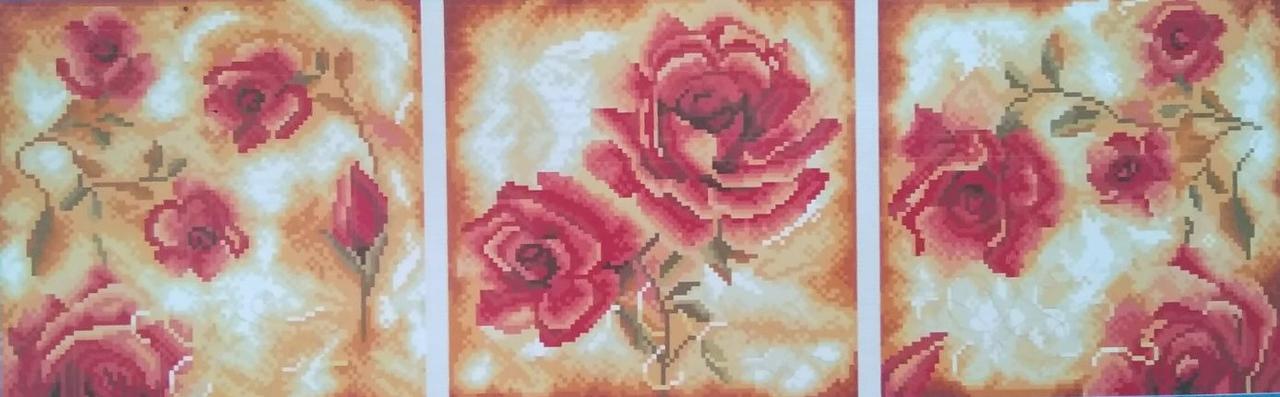 Набір для вишивання хрестиком Триптих Розы   HH-0020 14ст