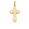 Хрест з розп'яттям, без каменів, медсплав, 18К, фото 2