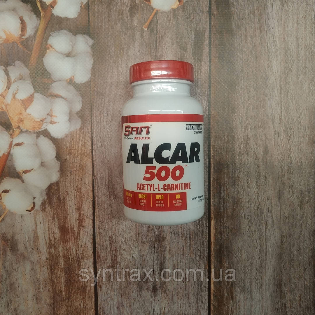 SAN Alcar 500 Acetyl L-Carnitine 60 caps, ацетил л-карнітин