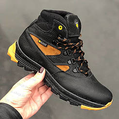 Дитячі зимові черевики на хлопчика шкіряні чорні прошиті спортивні від виробника 34-39р (код:ВЛ-33-ч/ж)