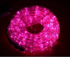 Зовнішня Герметична LED-гірлянда Дюралайт "Duralight" 10 метрів Рожева Pink, 180 Ламп, 8 режимів