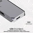 USB-C хаб 6-в-1 Promate SurfaceHub-7 HDMI/2xUSB 3.1/USB-C 3.1/SD/MicroSD Grey (surfacehub-7.grey), фото 5