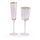 Келих для вина REMY-DECOR скляний Ice Evans 350 мл рожевого кольору із золотим кантом дизайнерський фужер, фото 3