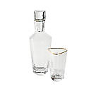 Чарки для горілки REMY-DECOR скляний Ice Evans 50мл прозорий із золотим кантом для текіли лікеру, фото 3