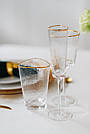 Склянка висока для води REMY-DECOR скляна Ice Evans 500 мл прозора із золотим кантом для коктейлів соку, фото 7