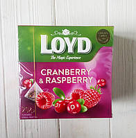 Чай Loyd Cranberry s raspberry клюква-малина 40г (20 пирамидок)