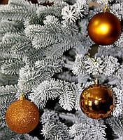 Куля новорічна коричнева мікс D 6 см (60мм)