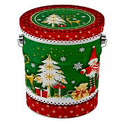 Новогоднее ведёрко из жести Рождественские мотивы, от 1 штуки