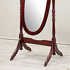 Дзеркало підлогове овальне з дерев'яною рамою, обертове MS-8007-C, фото 3