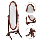 Дзеркало підлогове овальне з дерев'яною рамою, обертове MS-8007-C, фото 4
