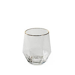 Склянка для віскі REMY-DECOR скляна Arctic Air 450 мл прозорого кольору із золотим кантом для води коктейлів