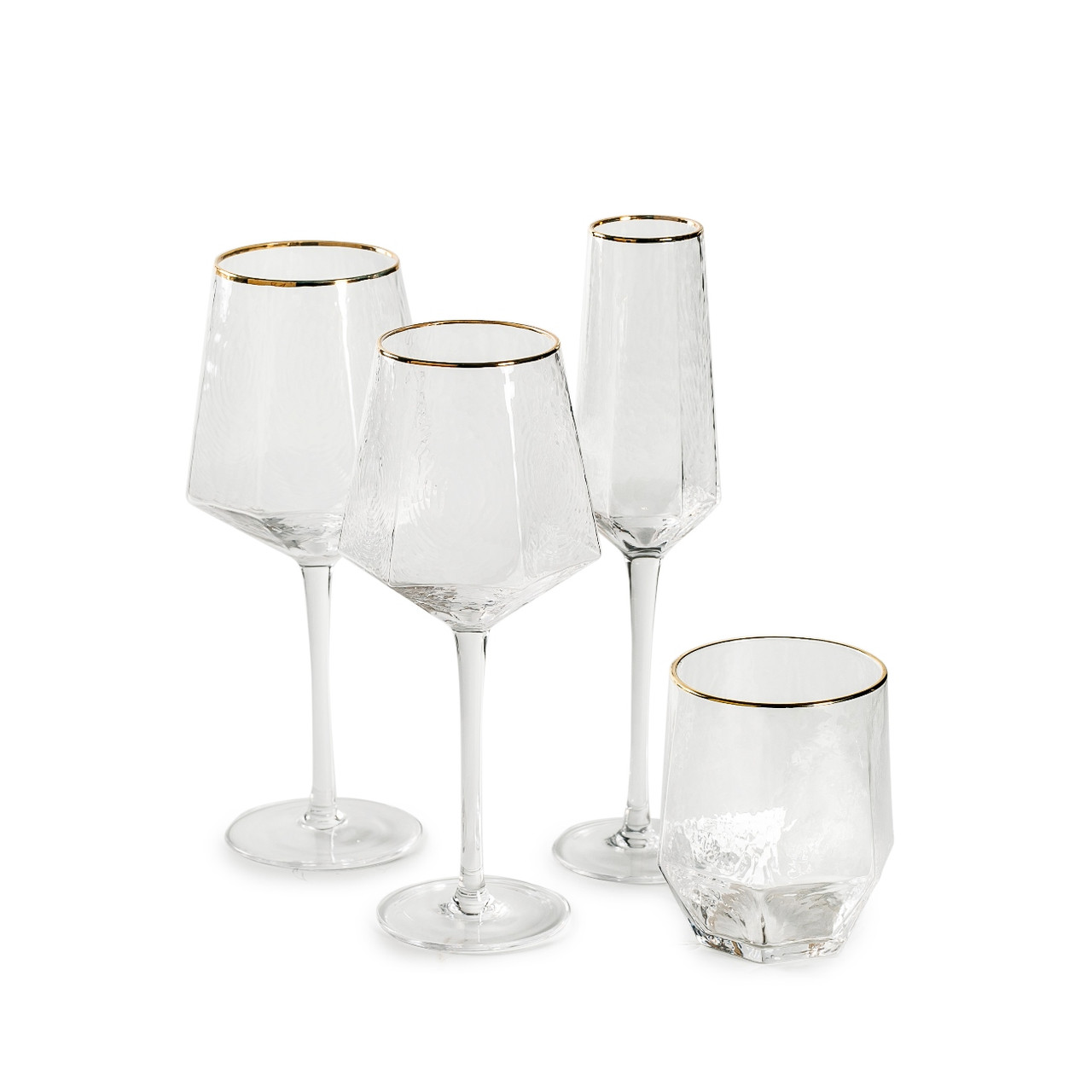 Набір келих REMY-DECOR Arctic Air прозорих із золотим обідком по краю для ресторану, кафе