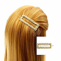 Заколка для волос прямоугольная золотая