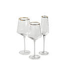 Келих для вина REMY-DECOR скляний Arctic Air 600 мл прозорого кольору із золотим кантом для дому та весілля, фото 4