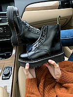 Зимние женские ботинки на платформе Dr Martens Jadon Черные (с мехом)