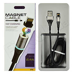 Кабель Lightning для iPhone Aspor A-176 Magnetic 1m, колір чорний